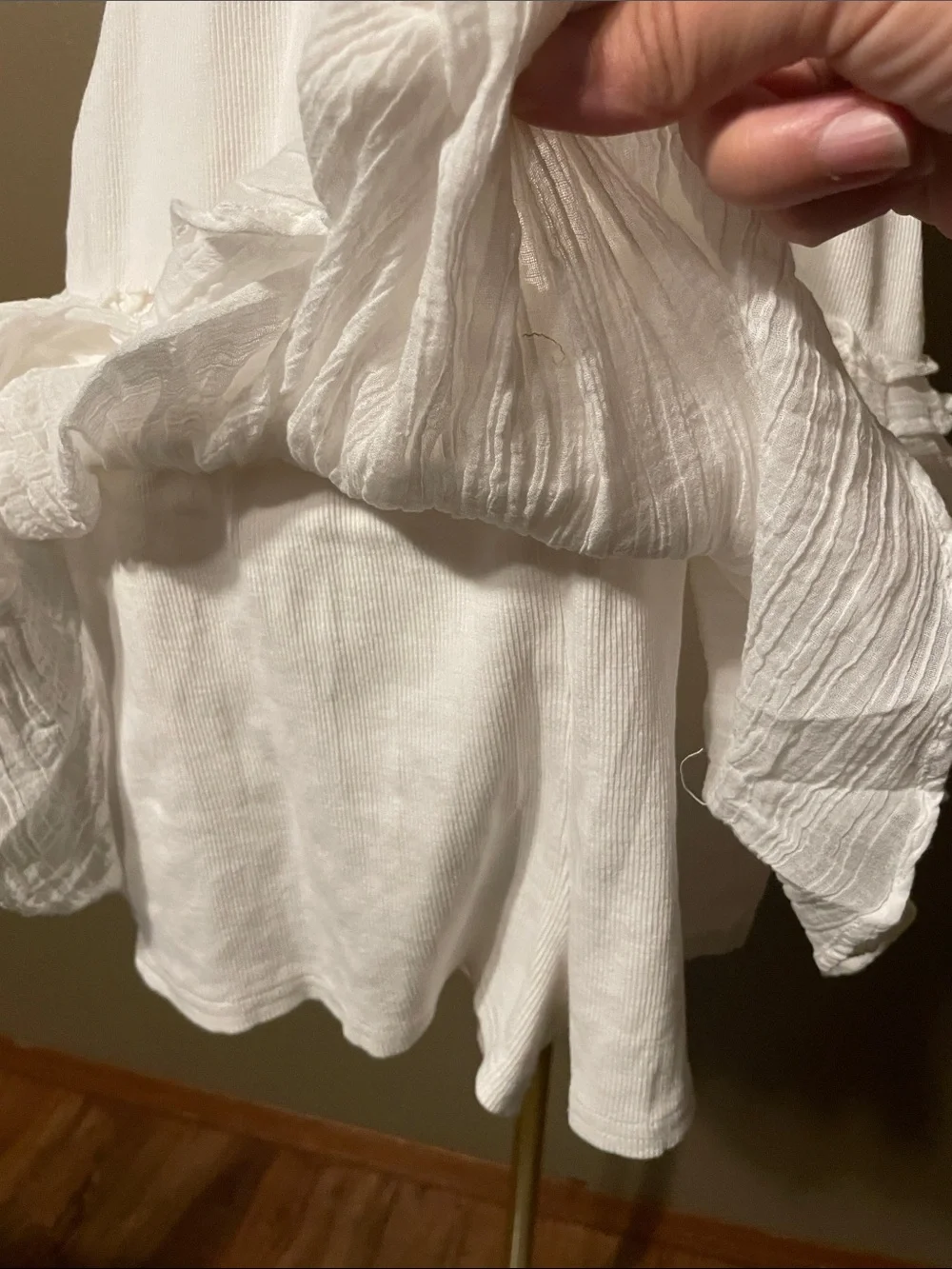 NWT Free People White Ruffle-Hem Tank Romper